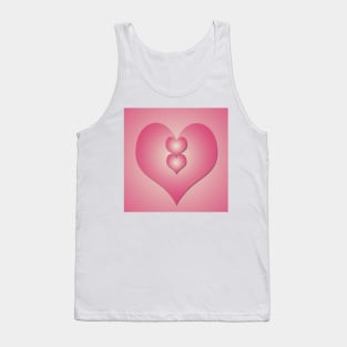 Pink hearts on pink background Tank Top